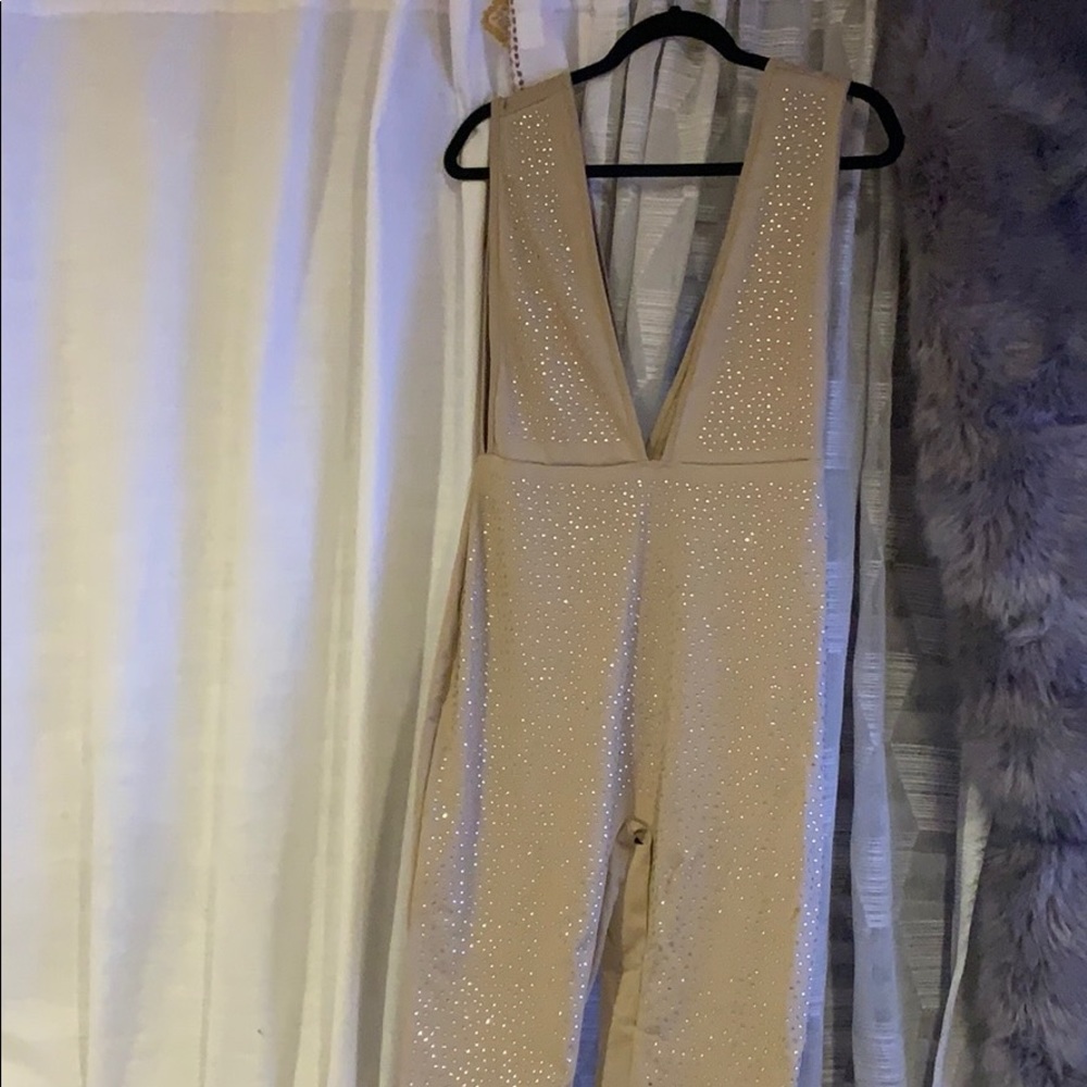 Gold jumpsuit body suit